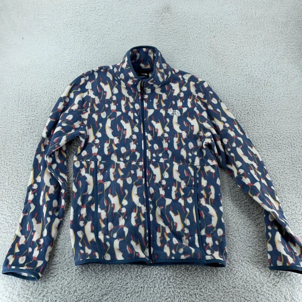 The North Face Alpine Polartec Fleece Jacket‎ Mens Small Abstract Print Full Zip